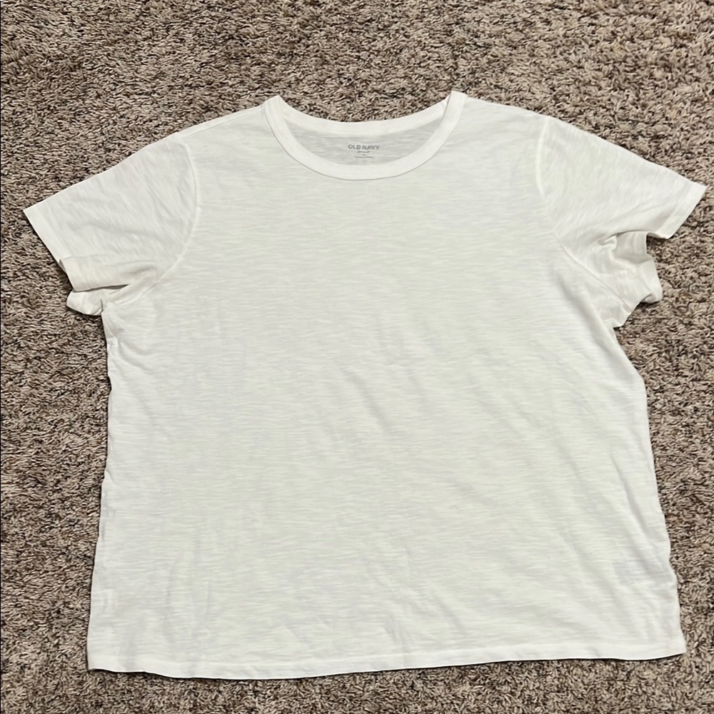 Old Navy White Boxy Relaxed Short Sleeve T-Shirt